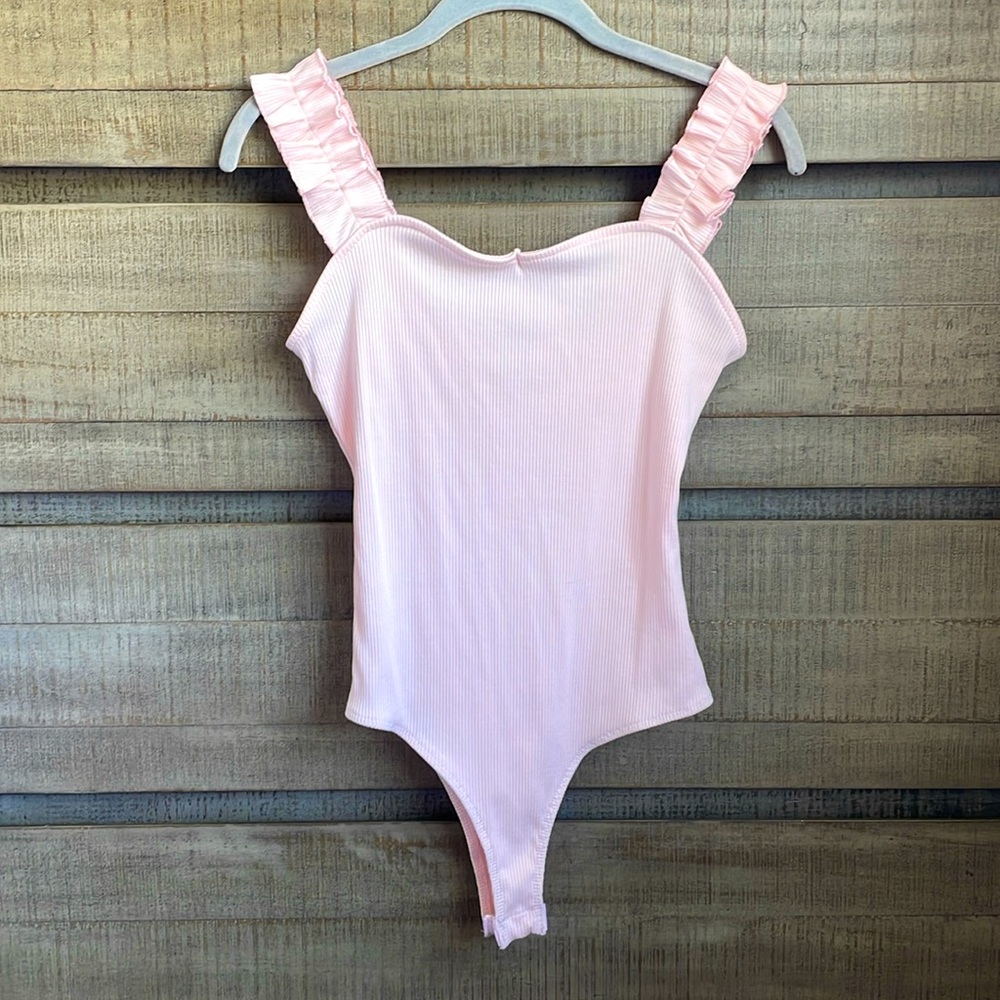 New Blue Rain Ruffled Bodysuit
